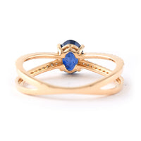 1.24 Ct Oval Mixed Cut Natural Sapphire 14K Gold Ring