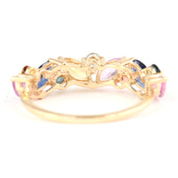 2.41 Ct Pear Multi Sapphire 14K Gold Ring