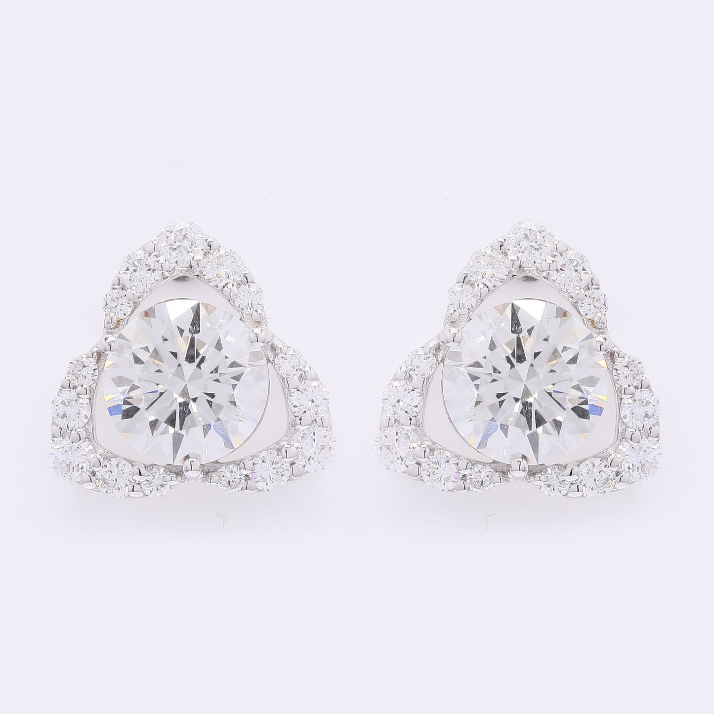 3.94 Carats Lab Grown Diamond 14K Gold Earrings