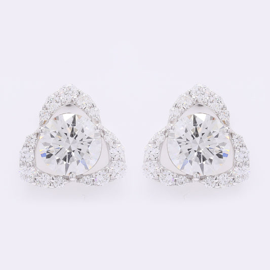 3.94 Carats Lab Grown Diamond 14K Gold Earrings
