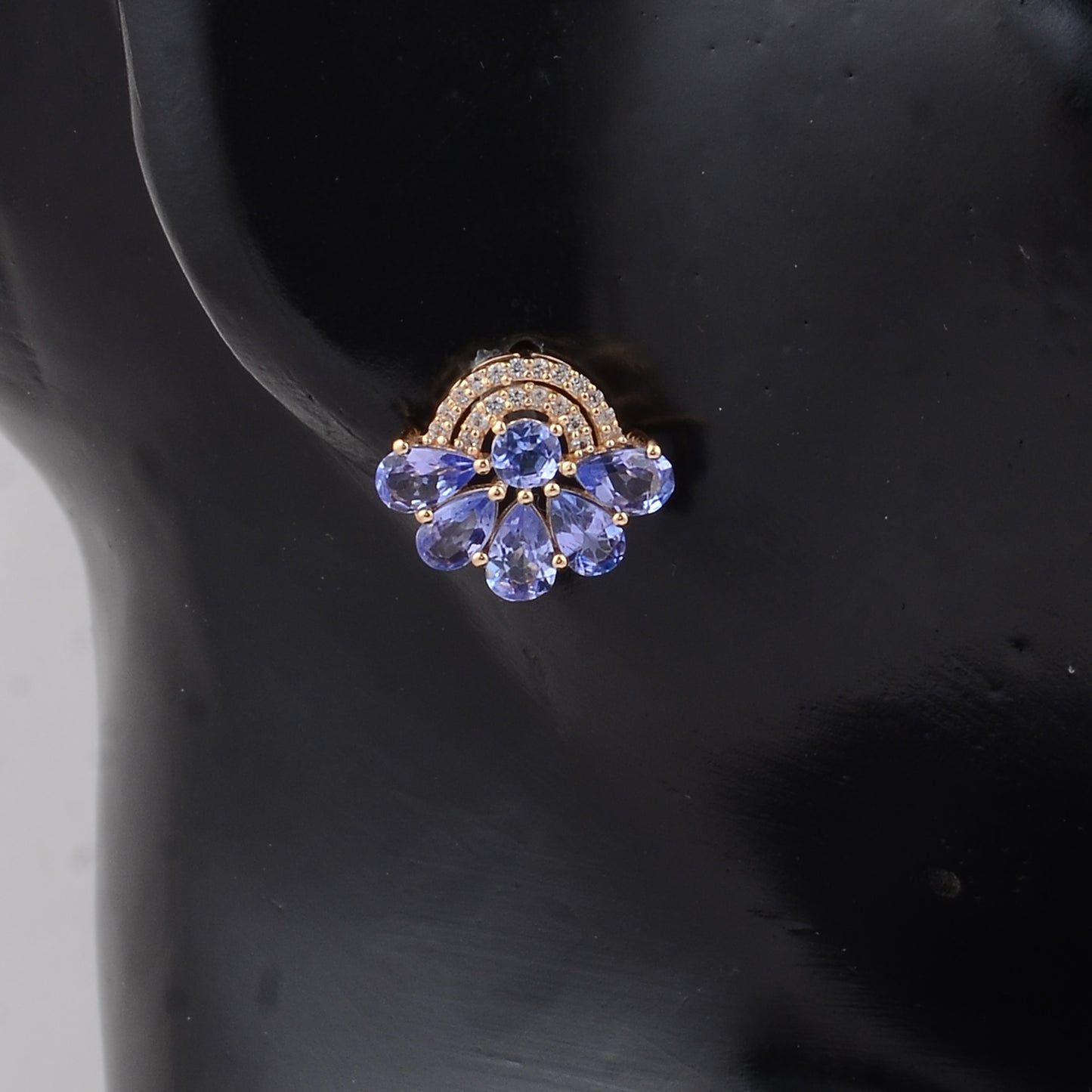 2.25 Ct Pear Tanzanite 14K Gold Earrings