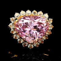 7.51 Ct Heart Kunzite 14K Gold Ring