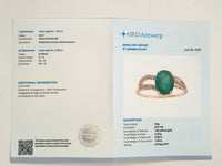 1.73 Ct Oval Natural Emerald 14K Gold Ring