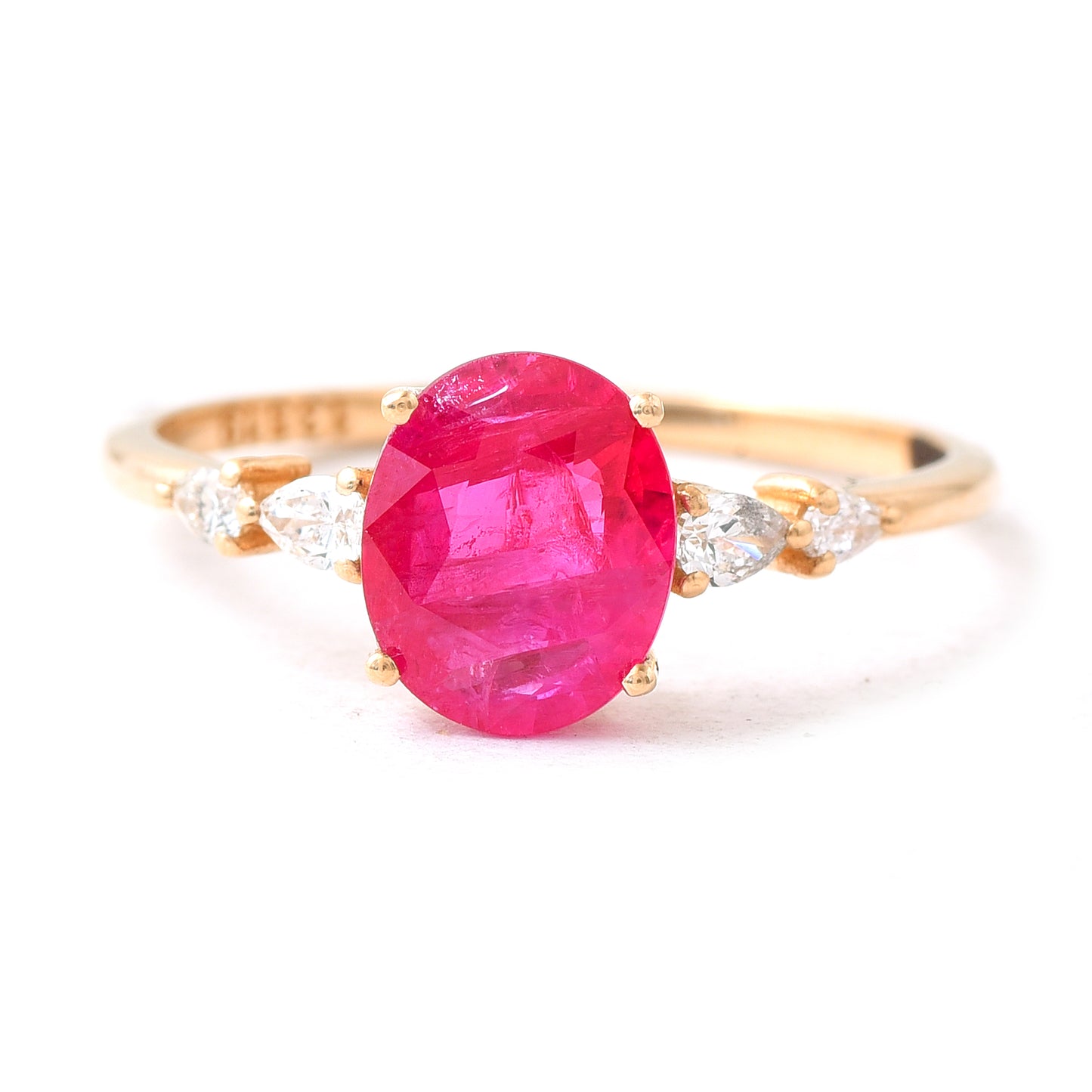 1.70 Ct Oval Ruby 14K Gold Ring