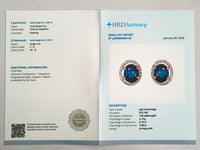 3.01 Ct Oval Mixed Cut Natural Sapphire 14K Gold Earrings