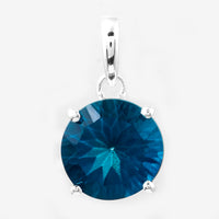 3.40 Ct Round Pariba Topaz, 925 Sterling Silver Pendant