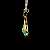 1.17 Ct Round Emerald 14K Gold Pendant