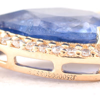 1.40 Ct Pear Mixed Cut Natural Sapphire 14K Gold Pendant