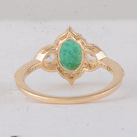 1.58 Ct Oval Emerald 9K Gold Ring