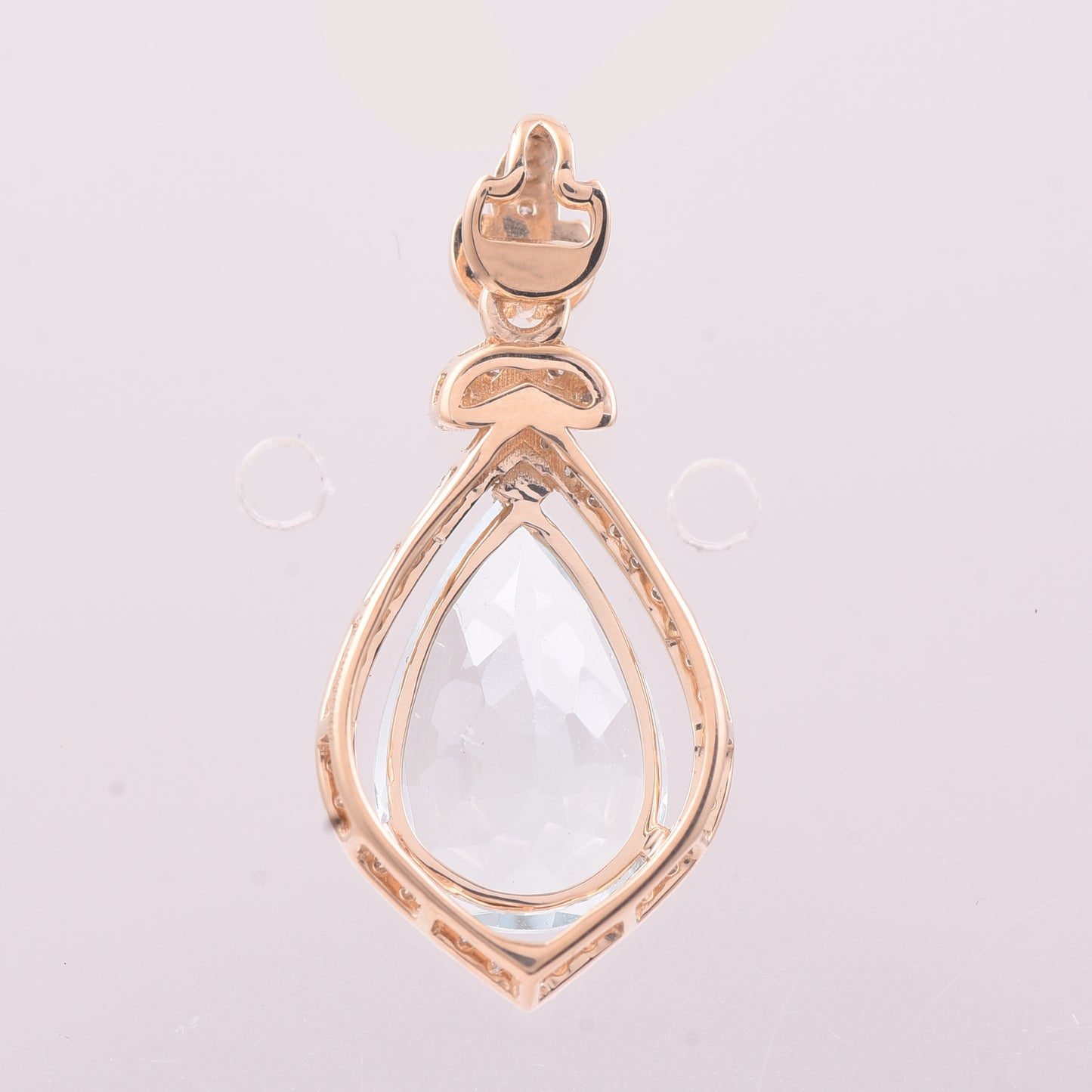 2.24 Ct Pear Mixed Cut Natural Aquamarine 14K Gold Pendant