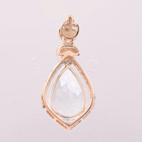2.24 Ct Pear Mixed Cut Natural Aquamarine 14K Gold Pendant