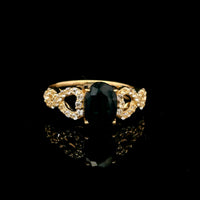 2.04 Ct Oval Mixed Cut Natural Corundum Sapphire 14K Gold Ring