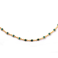 15.57 Ct Round Dyed Emerald 925 Sterling Silver Necklace