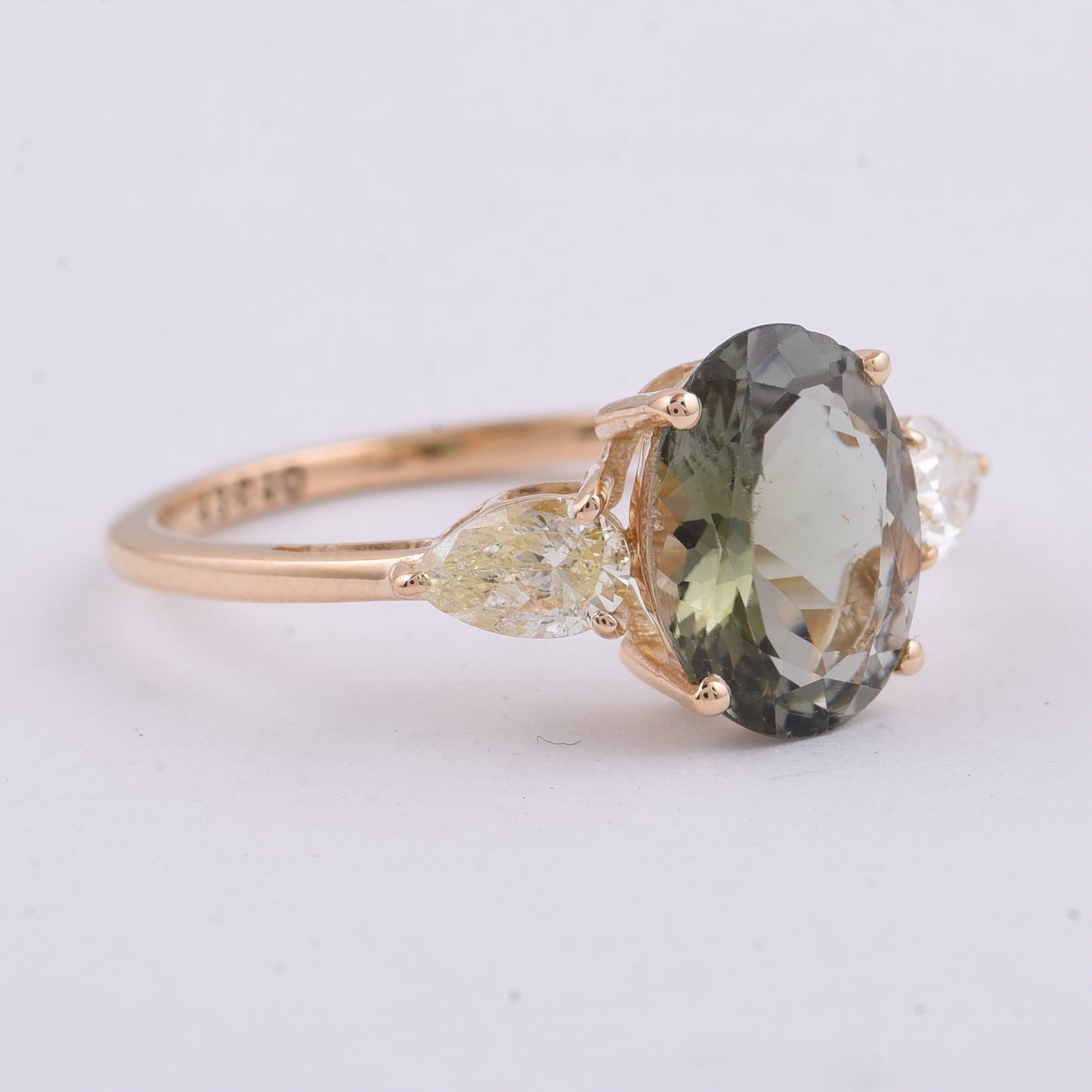 2.54 Ct Oval Natural Tourmaline 14K Gold Ring