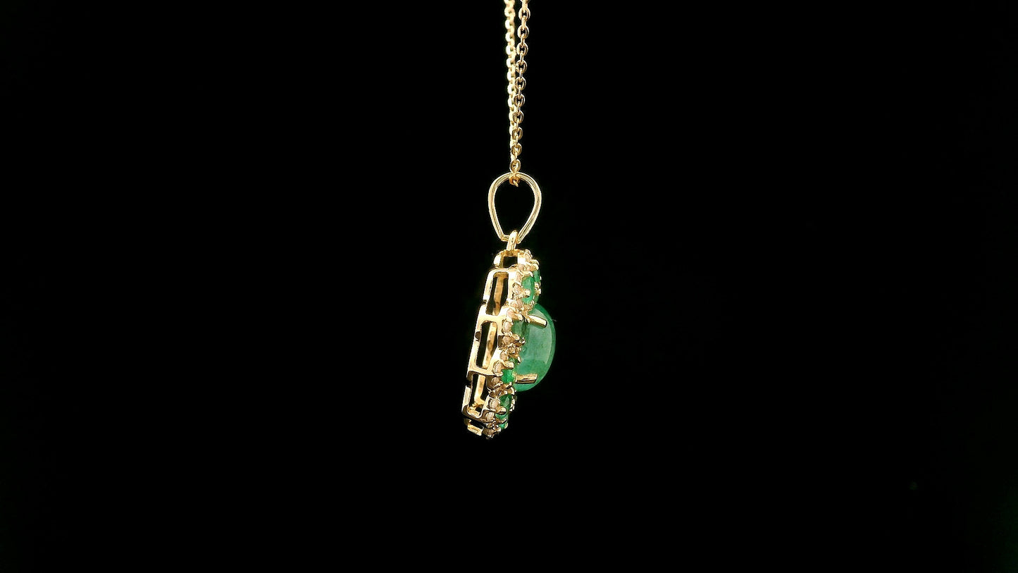 1.97 Ct Oval Emerald 14K Gold Pendant