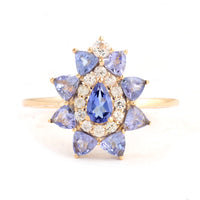 1.37 Ct Pear Tanzanite 14K Gold Ring