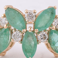1.78 Ct Marquise Natural Emerald 14K Gold Ring