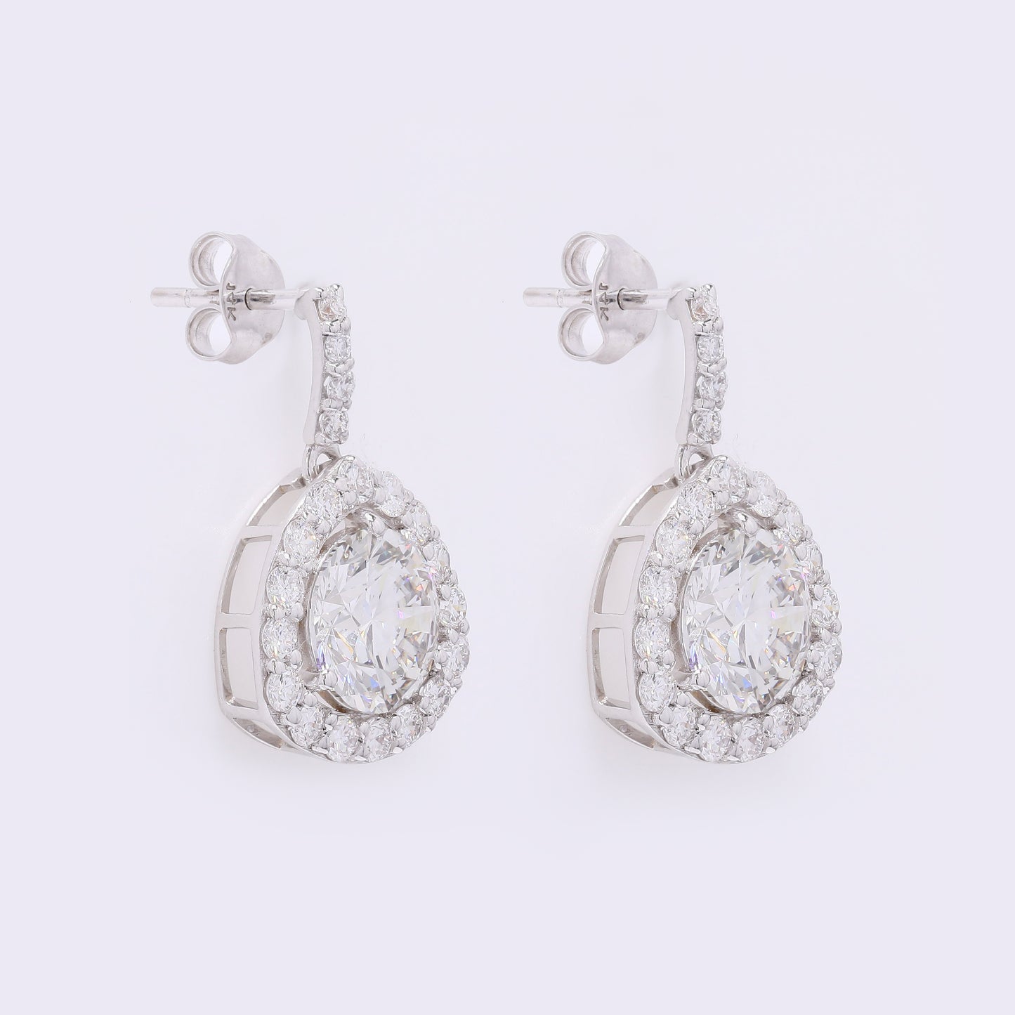 4.05 Carats Lab Grown Diamond 14K Gold Earrings