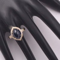 5.96 Ct Oval Sapphire 9K Gold Ring