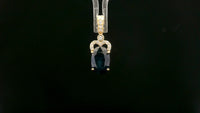 2.51 Ct Oval Mixed Cut Natural Corundum Sapphire 14K Gold Pendant