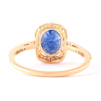 2.07 Ct Oval Mixed Cut Natural Sapphire 14K Gold Ring