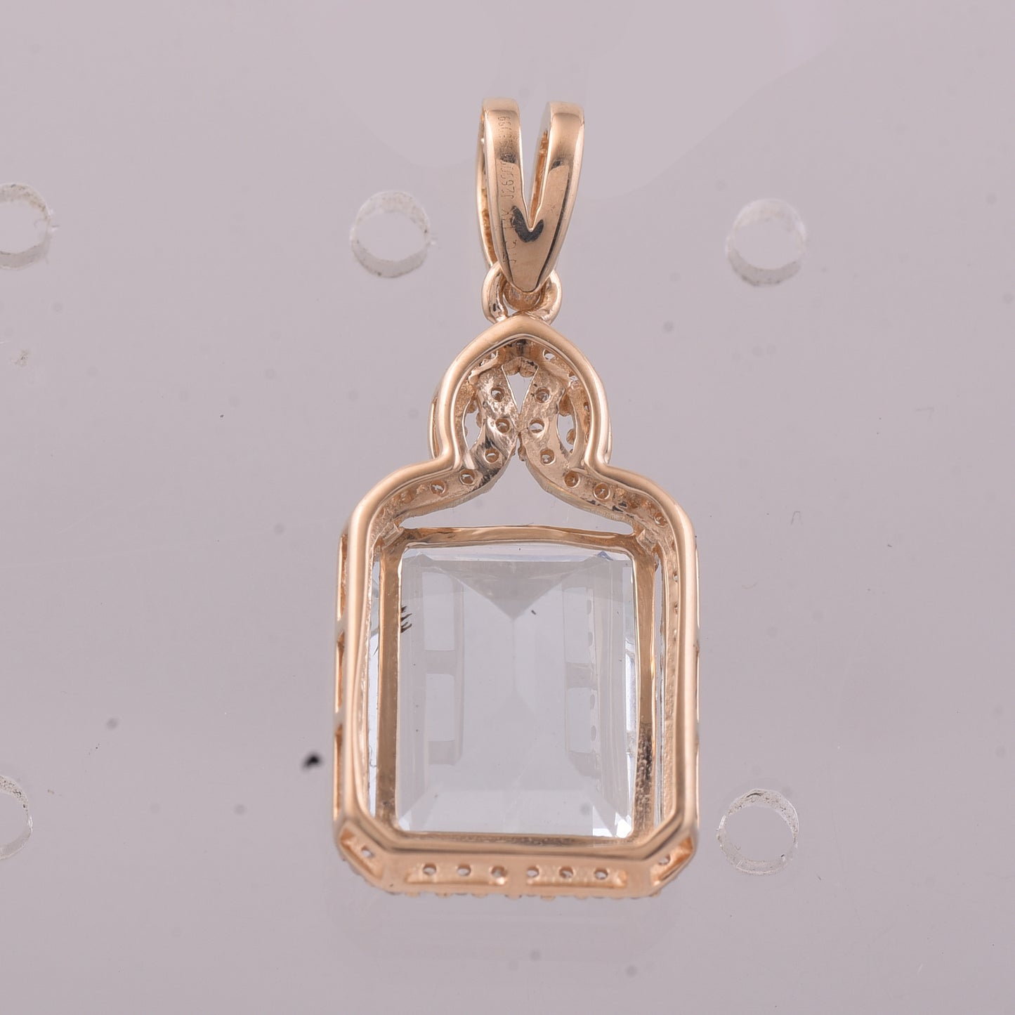 3.88 Ct Octagon Step Cut Natural Aquamarine 14K Gold Pendant