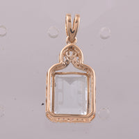3.88 Ct Octagon Step Cut Natural Aquamarine 14K Gold Pendant
