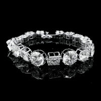 28.51 Ct Round Lab Grown Diamond 14K Gold Bracelet