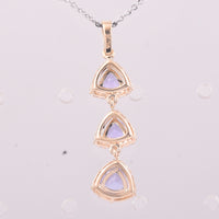 1.59 Ct Trillion Tanzanite 9K Gold Pendant