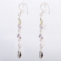 10.18 Ct Smoky Quartz, Peridot 925 Sterling Silver Earrings
