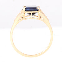 3.57 Ct Octagon Natural Sapphire 14K Gold Ring