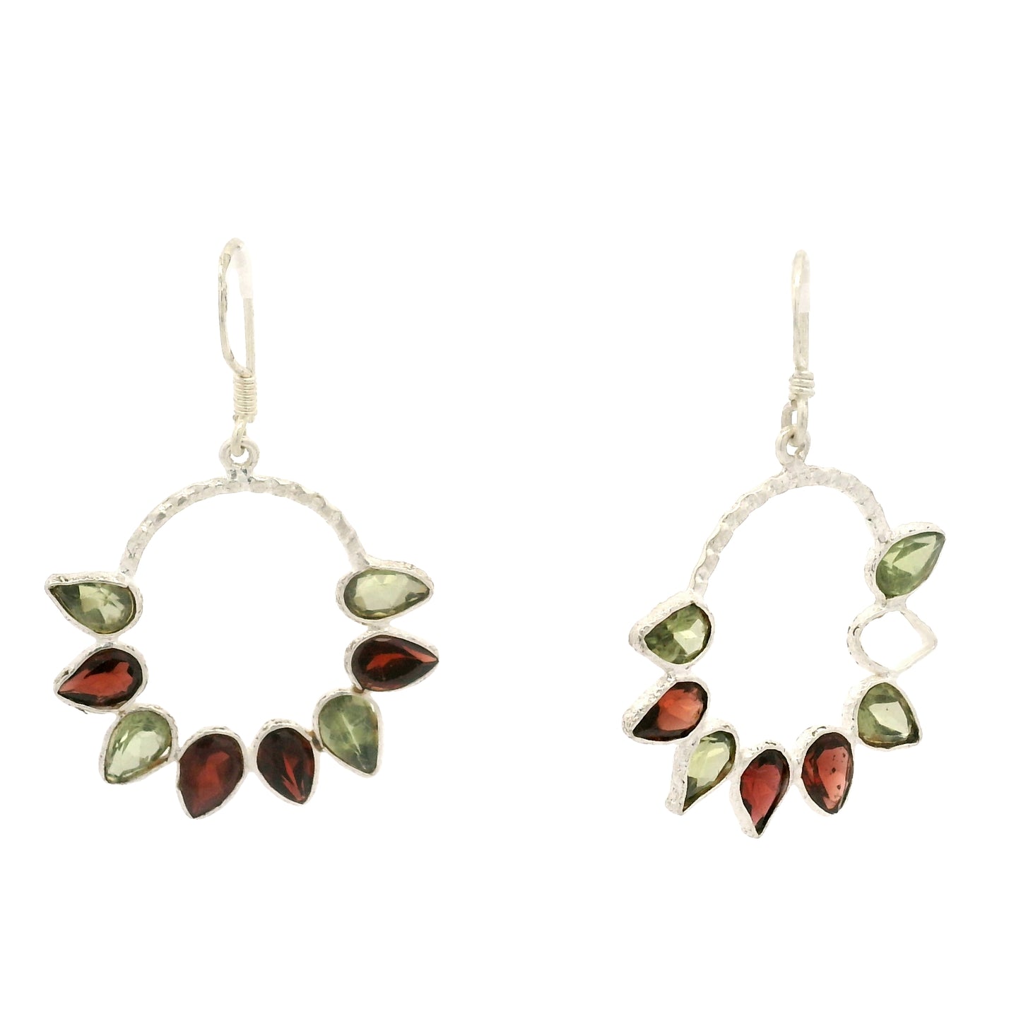 8.25 Ct Garnet, Peridot 925 Sterling Silver Earrings