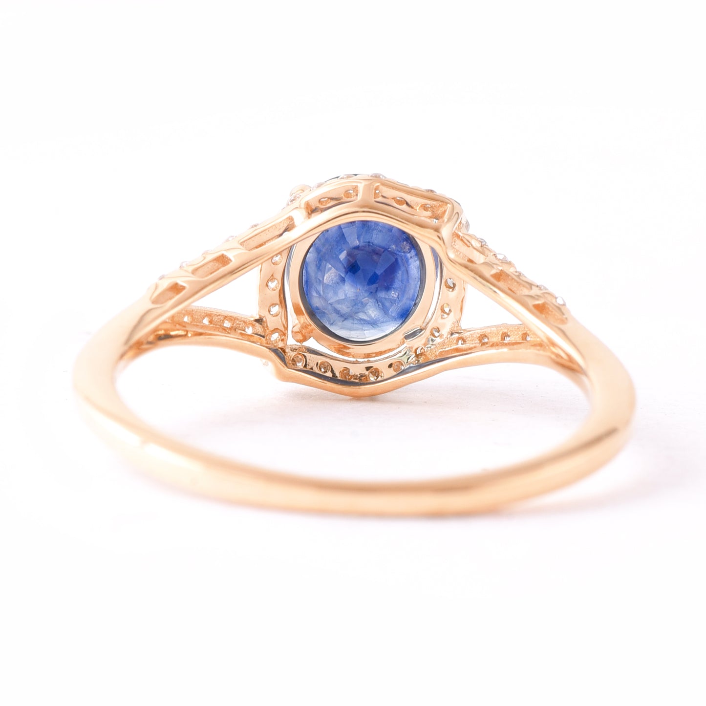 1.79 Ct Oval Mixed Cut Natural Sapphire 14K Gold Ring