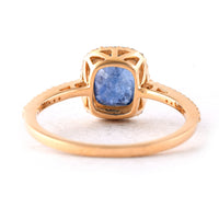 1.71 Ct Cushion Mixed Cut Natural Sapphire 14K Gold Ring