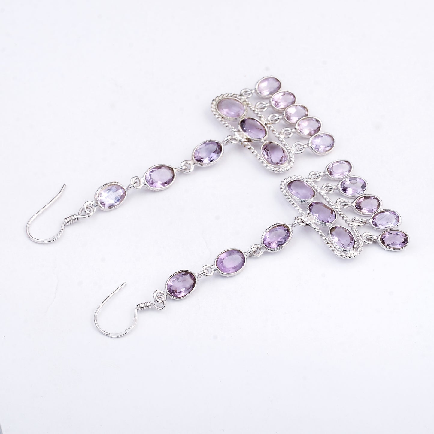 18.25 Ct Amethyst 925 Sterling Silver Earrings