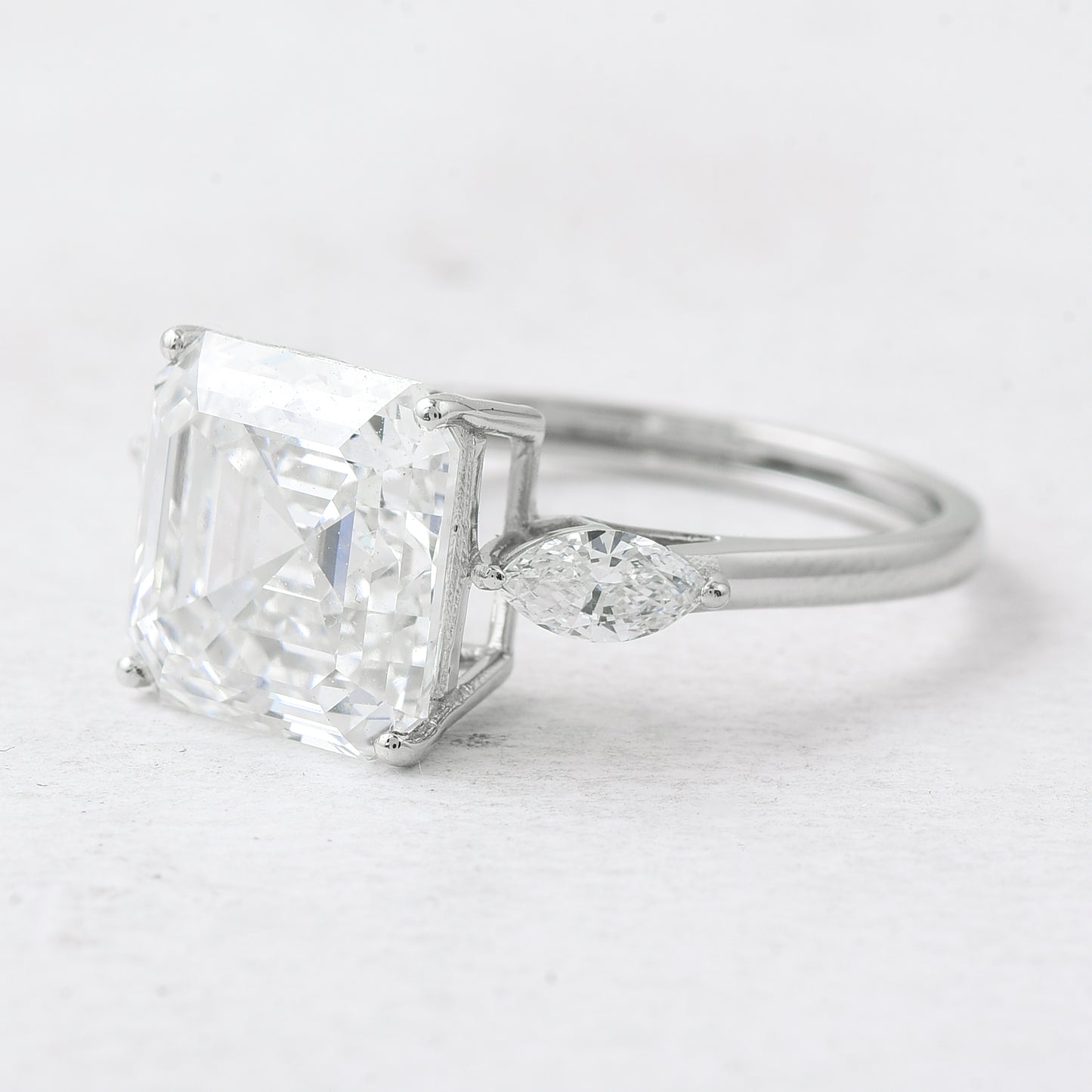 5.38 Ct Asscher Lab Grown Diamond 950 Platinum Ring