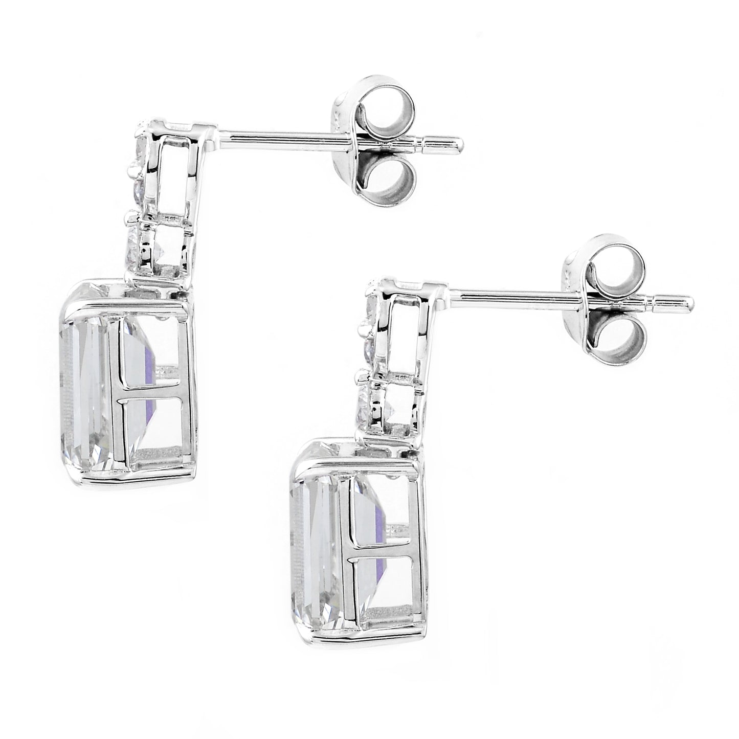 4.36 Ct Octagon Lab Grown Diamond 14K Gold Earrings