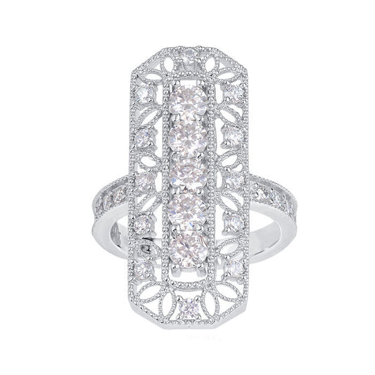 1.75 ct. Moissanite Round Sterling Silver Women Ring Size 5