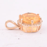 2.61 Ct Round Mixed Cut Natural Fire Opal 14K Gold Pendant