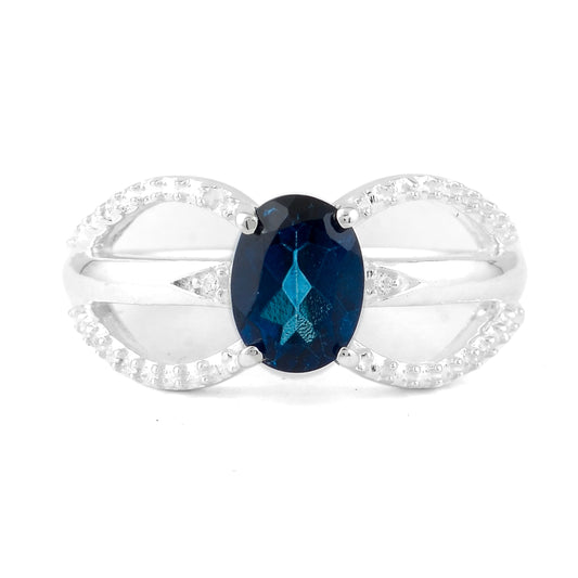 1.82 Ct Oval Tz Color Topaz, Cubic Zirconia 925 Sterling Silver Ring
