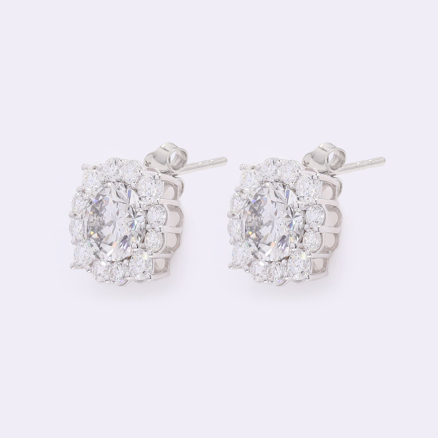 4.34 Carats Lab Grown Diamond 14K Gold Earrings