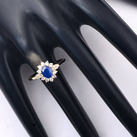 0.99 Ct Oval Mixed Cut Natural Sapphire 14K Gold Ring
