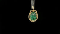 3.77 Ct Cushion Natural Emerald 14K Gold Pendant