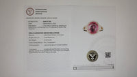 5.00 Ct Oval Mixed Cut Lab Grown Pink Sapphire 14K Gold Ring