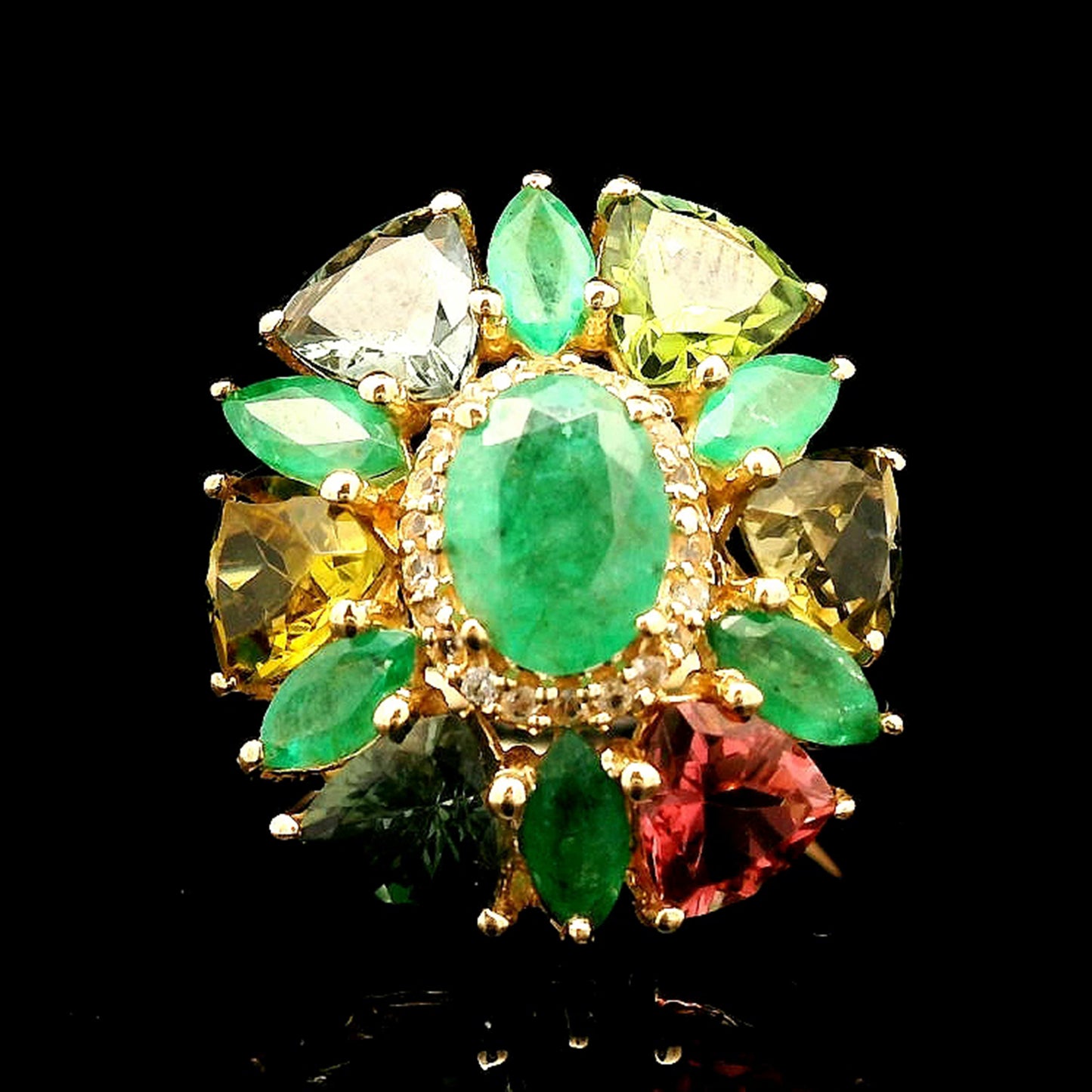 5.41 Ct Oval Emerald 14K Gold Ring