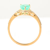 1.43 Ct Pear Mixed Cut Natural Emerald 14K Gold Ring