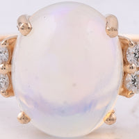 2.45 Ct Oval Cabochon Cut Natural Opal 14K Gold Ring