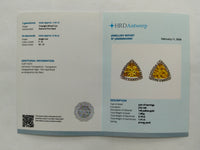 1.57 Ct Triangle Mixed Cut Natural Fire Opal 14K Gold Earrings