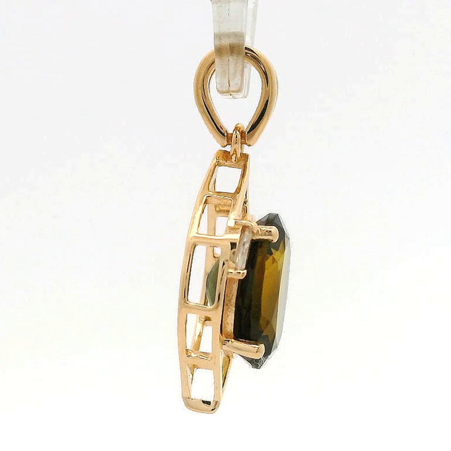 1.95 Ct Oval Tourmaline 14K Gold Pendant