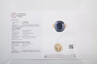 16.32 Ct Oval Mixed Cut Natural Corundum Sapphire 14K Gold Ring